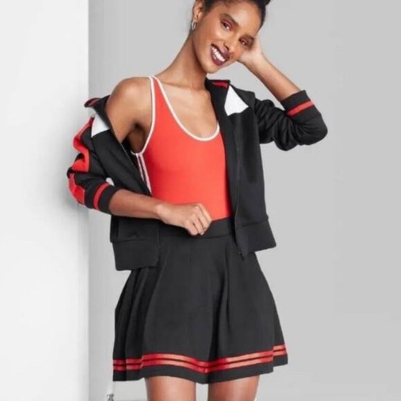 Wild Fable Black and Red Pleated Cheerleader Skirt size XS - Picture 3 of 8